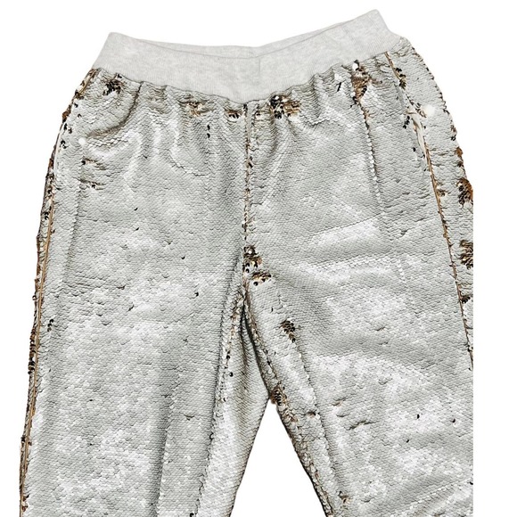Anthropologie Hei Hei Sequin Joggers Sz SP Spandex 6% Rayon 94% Side Pockets - Picture 3 of 7